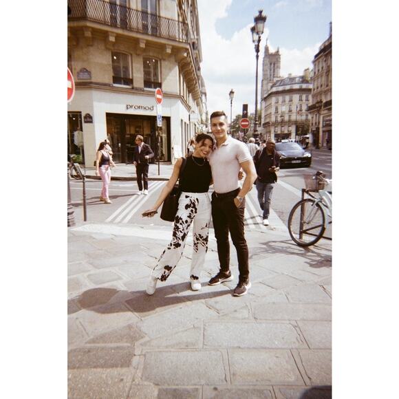 CAROLINA K Off-White Black Floral Abstract Design Zai Button Fly Trousers Size S - Picture 14 of 15